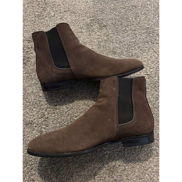 AQUATALIA Adrian Men’s Chelsea Boots Brown Suede Leather 11 US MADE IN ITALY - Picture 5 of 9